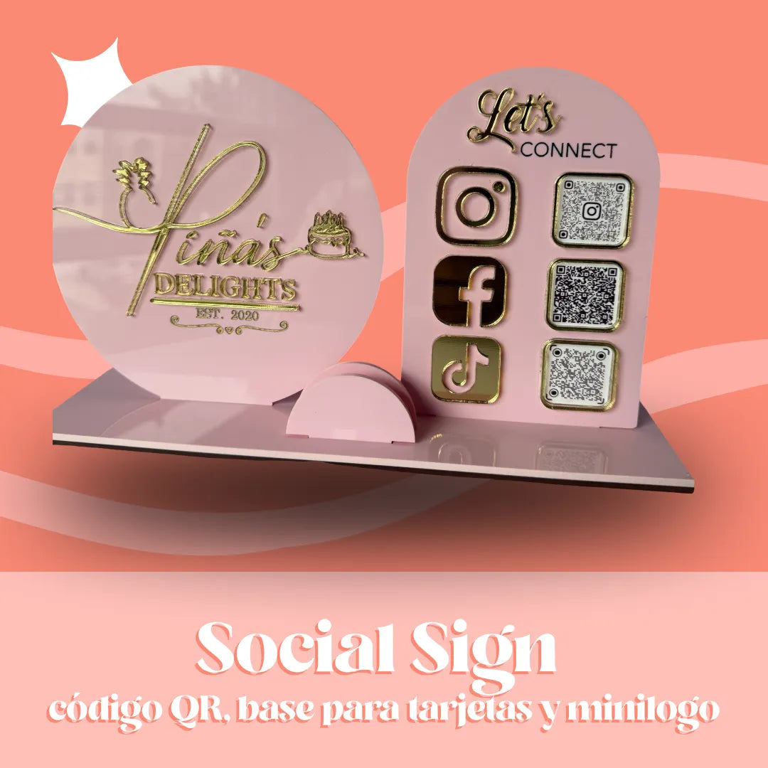Social Sign código QR, tarjetas y minilogo