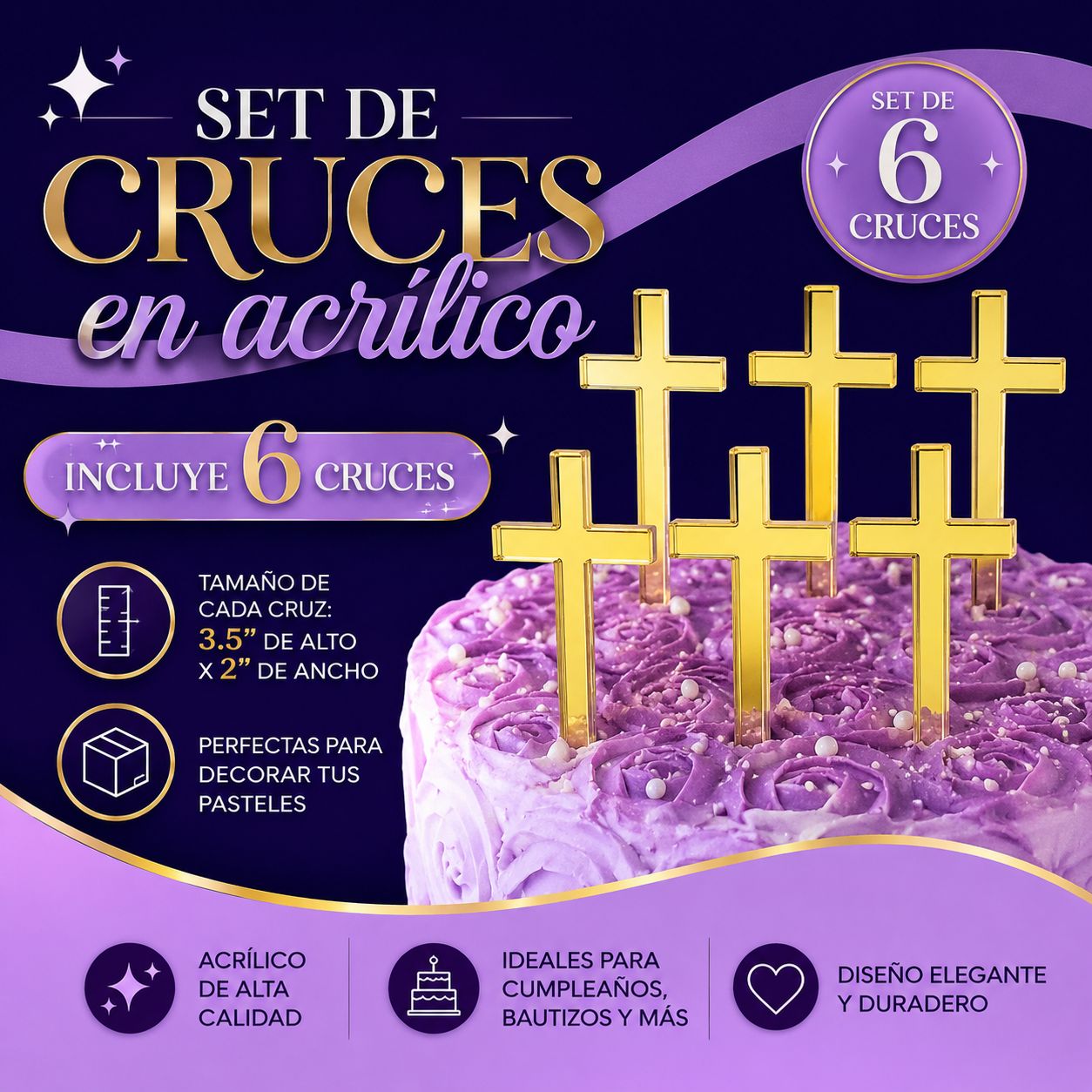 SET DE CRUCES DE ACRILICO